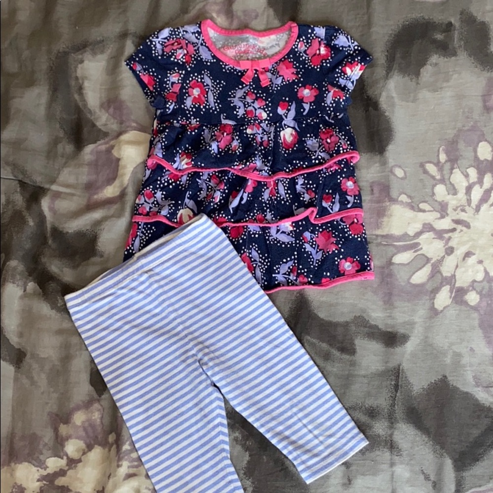 Genuine kids, floral and striped outfit